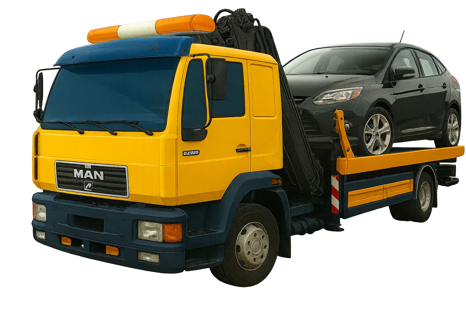 Эвакуатор перевозит автомобиль